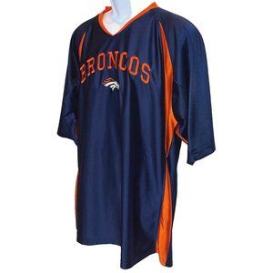 NFL Denver Broncos Jersey Team Blue-Orange Short Sleeve Sz XL Extra Large V-Neck